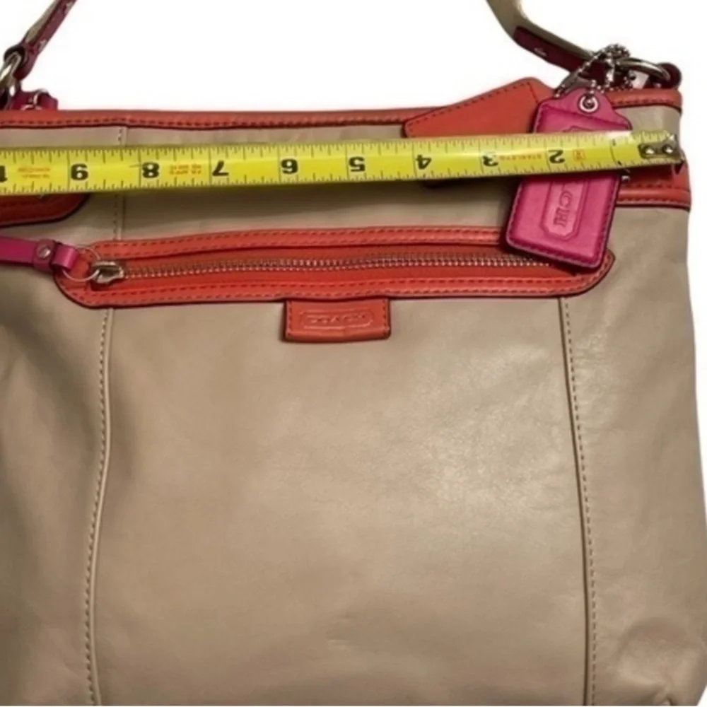 Coach Daisy Spectator leather crossbody bag beige pink orange casual  purse tan
